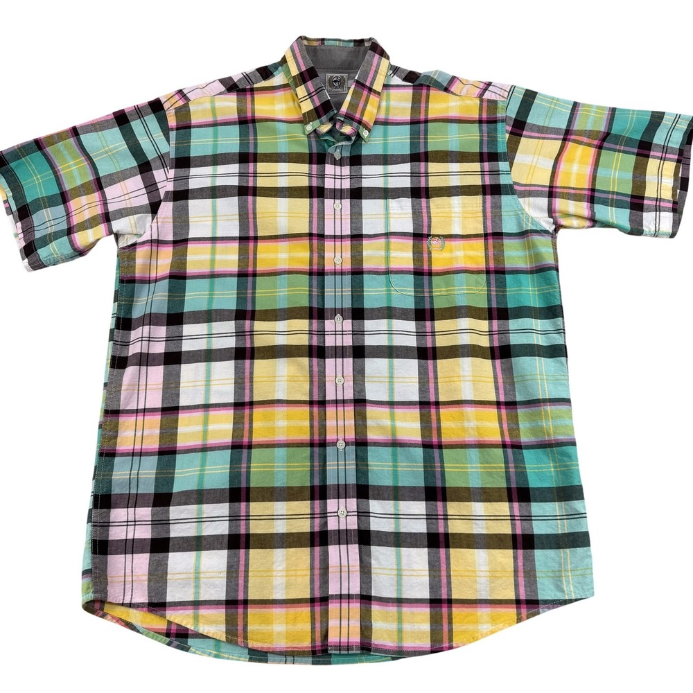 Cinch Shirt Mens Large Multicolor Plaid Short Sleeve Western Button Down Casual